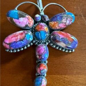 Multicolored Dragonfly Pendant